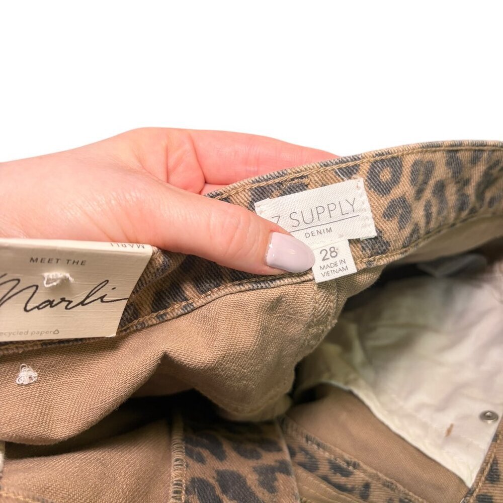 Z Supply Marli Leopard Print Wide Leg Jeans High Rise Denim Size 28 NWT - Picture 8 of 8